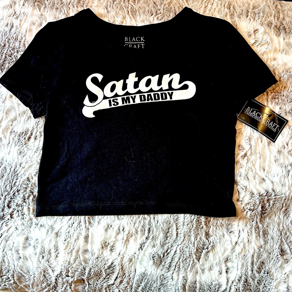 NWT Blackcraft Cult “Satan Is My Daddy” crop top 😈